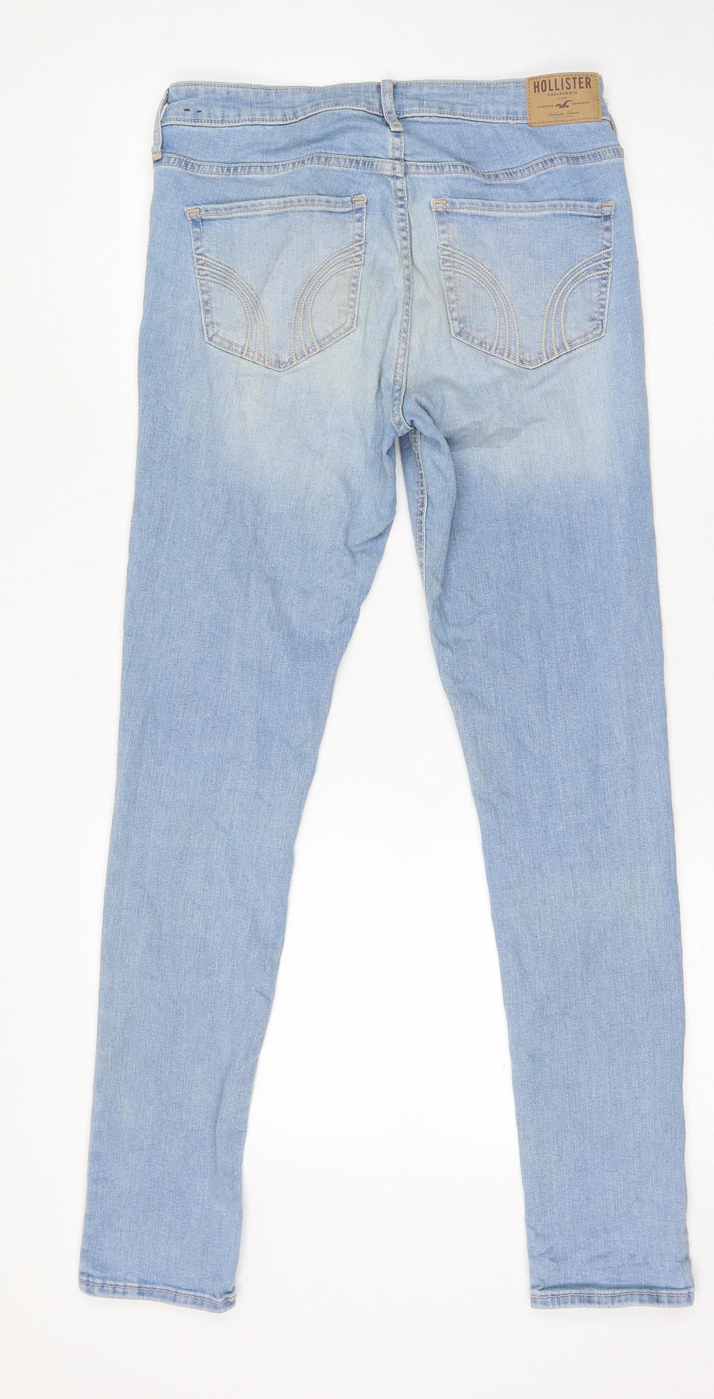 Hollister Womens Blue Cotton Skinny Jeans Size 28 L31 in Regular Zip
