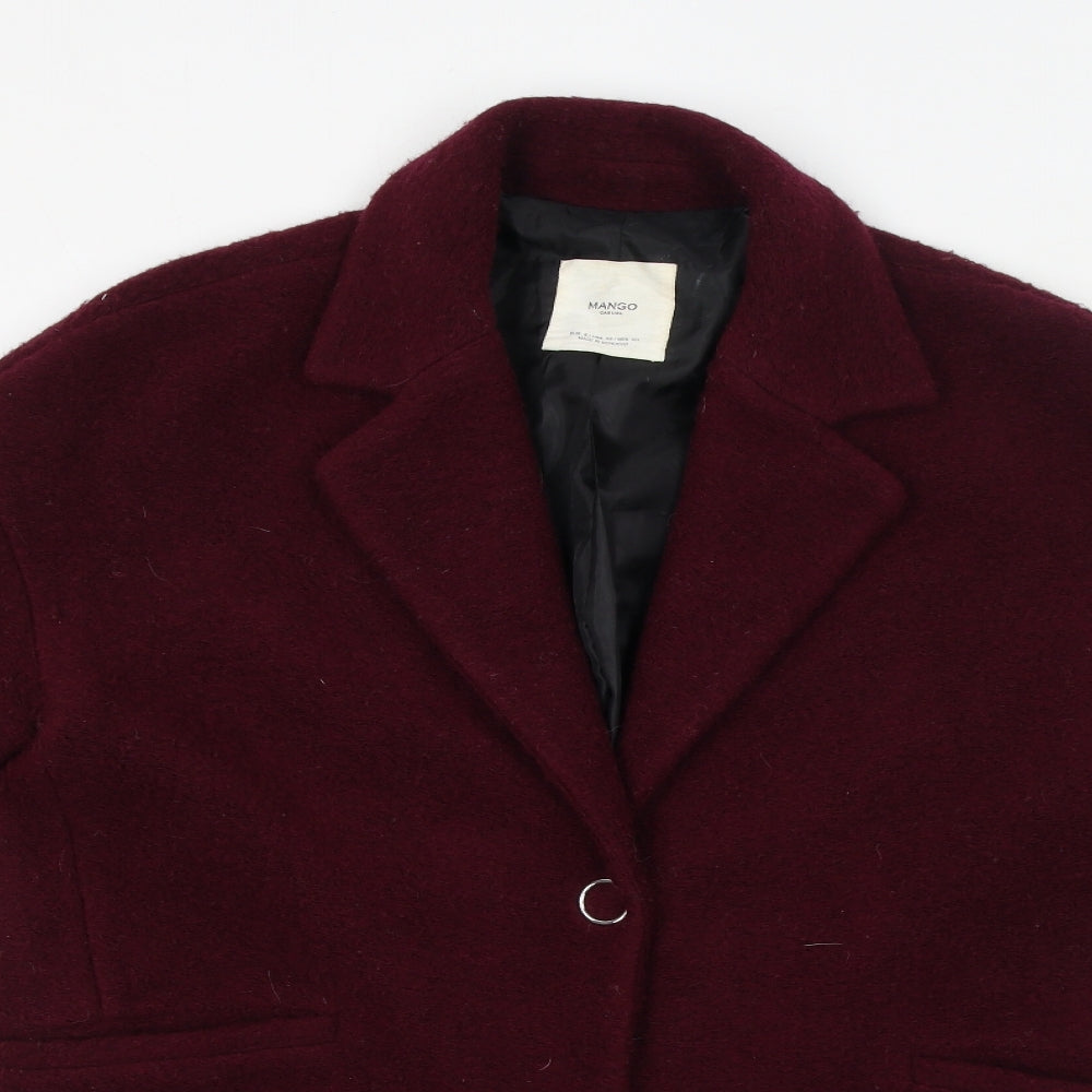 Womens UK Size S Mango Red Overcoat