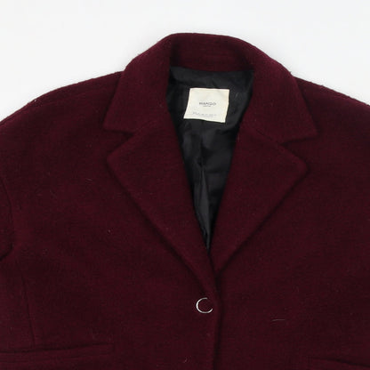 Womens UK Size S Mango Red Overcoat