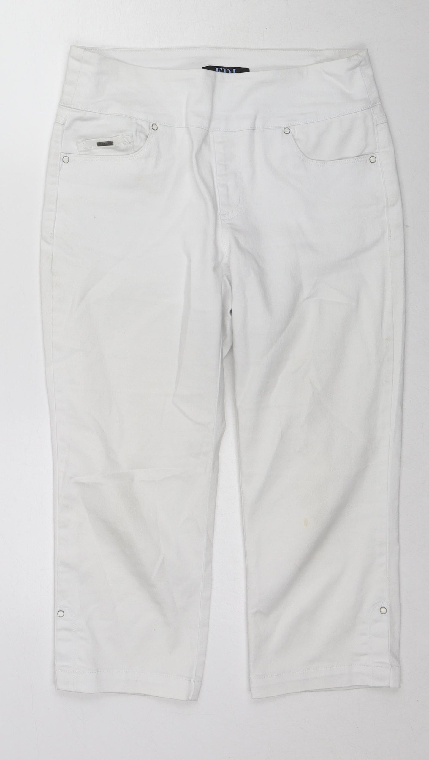 French Dressing Jeans Womens White Cotton Straight Jeans Size 10 L20 in Regular Zip