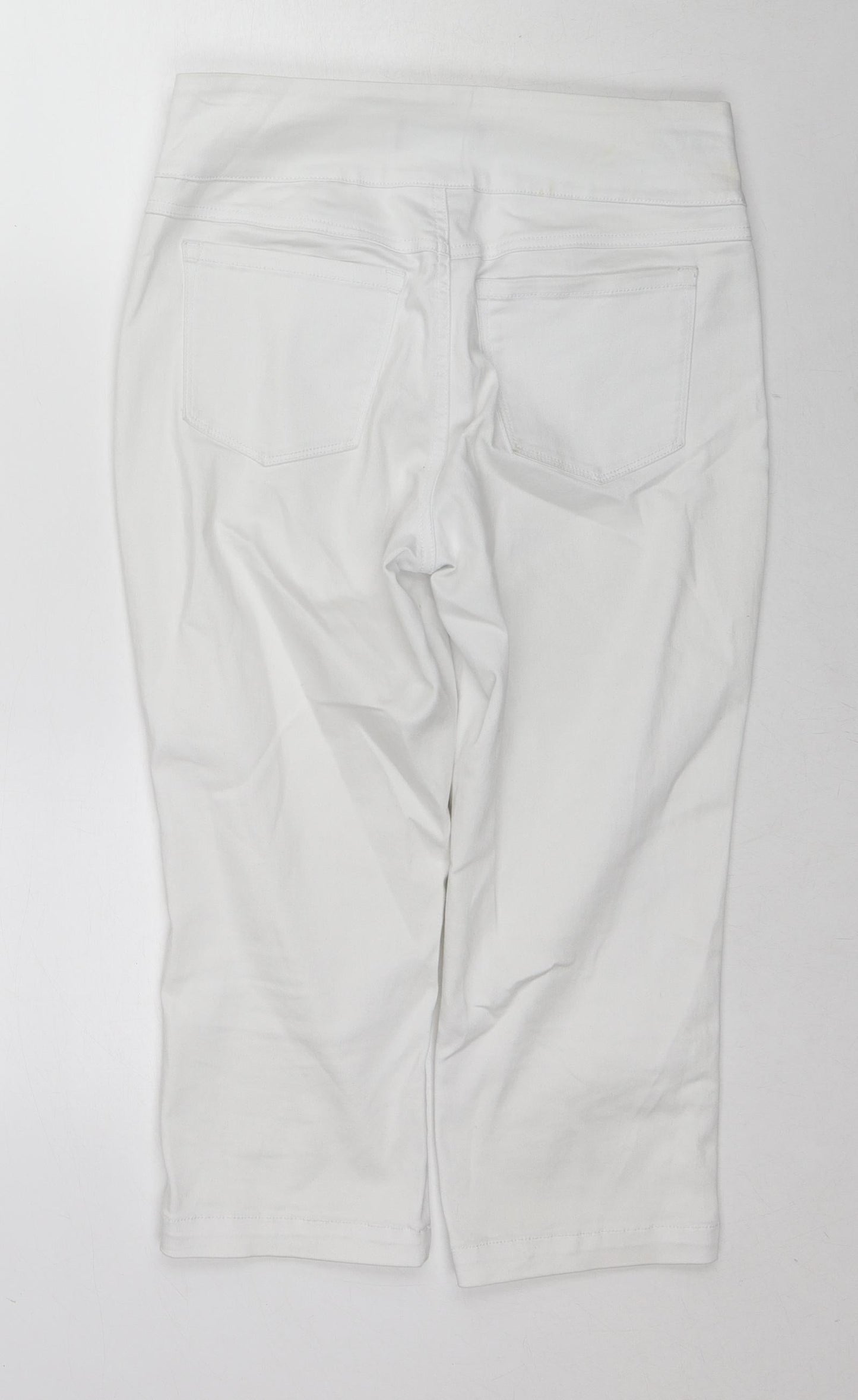 French Dressing Jeans Womens White Cotton Straight Jeans Size 10 L20 in Regular Zip