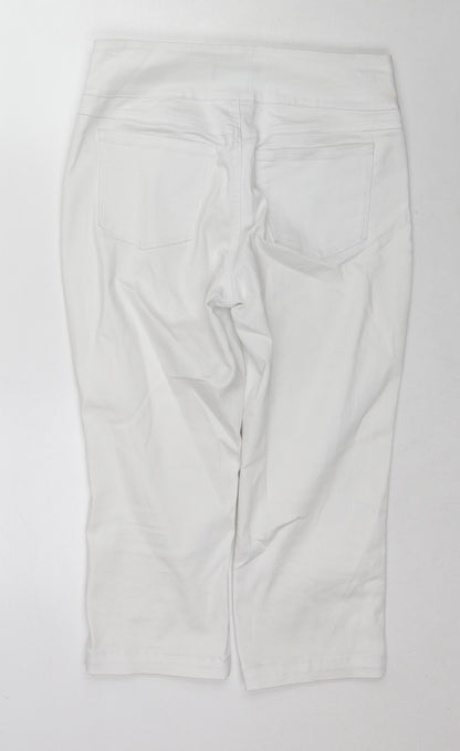 French Dressing Jeans Womens White Cotton Straight Jeans Size 10 L20 in Regular Zip