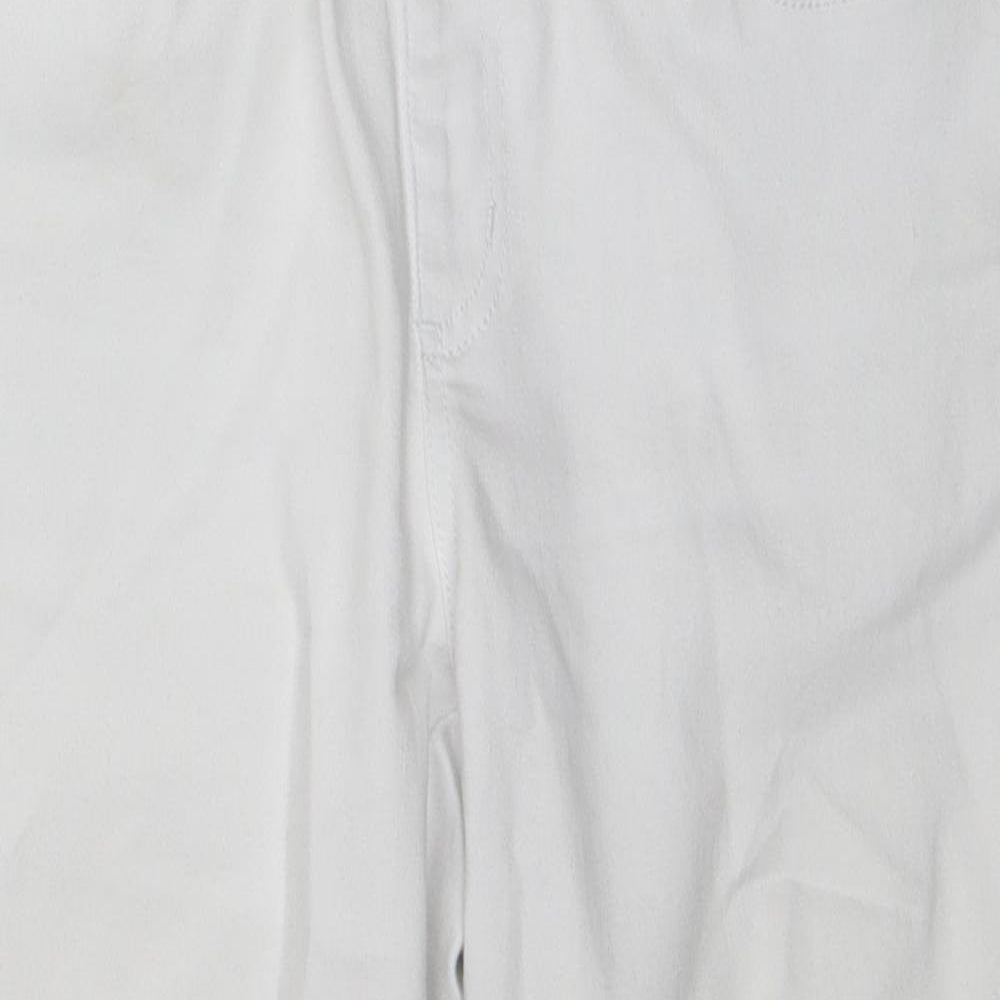 French Dressing Jeans Womens White Cotton Straight Jeans Size 10 L20 in Regular Zip