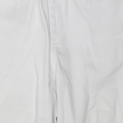 French Dressing Jeans Womens White Cotton Straight Jeans Size 10 L20 in Regular Zip