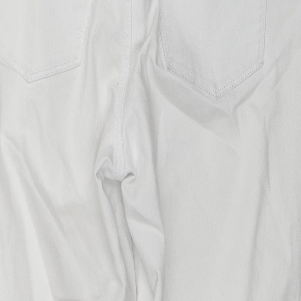 French Dressing Jeans Womens White Cotton Straight Jeans Size 10 L20 in Regular Zip