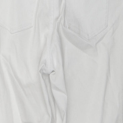 French Dressing Jeans Womens White Cotton Straight Jeans Size 10 L20 in Regular Zip