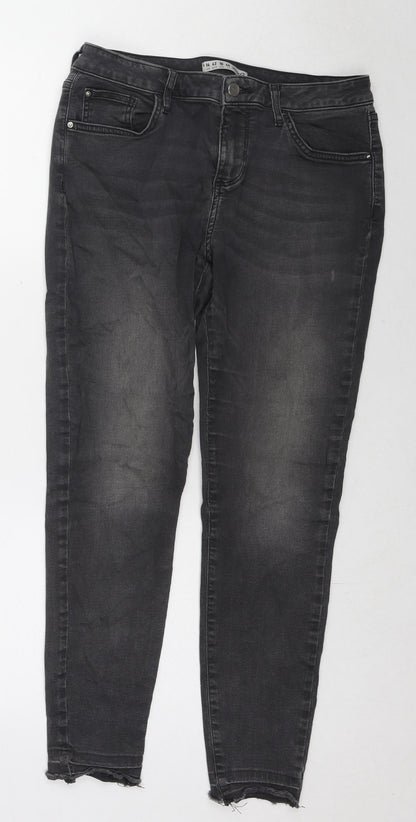 Denim & Co. Womens Black Cotton Skinny Jeans Size 14 L25 in Regular Zip