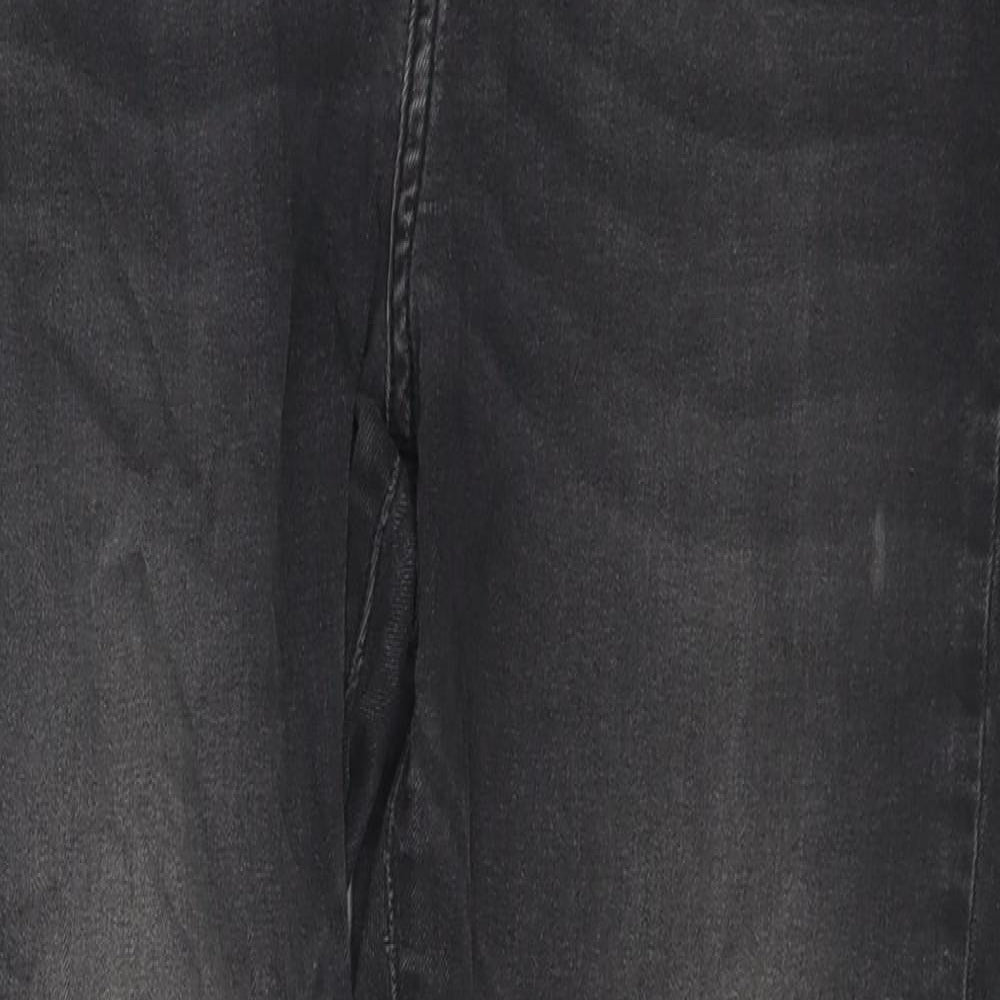 Denim & Co. Womens Black Cotton Skinny Jeans Size 14 L25 in Regular Zip