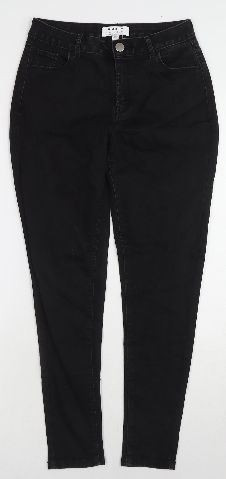 Dorothy Perkins Womens Black Cotton Skinny Jeans Size 8 L27 in Regular Zip