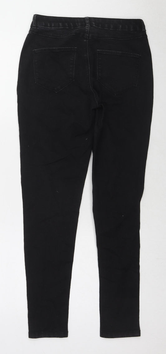 Dorothy Perkins Womens Black Cotton Skinny Jeans Size 8 L27 in Regular Zip