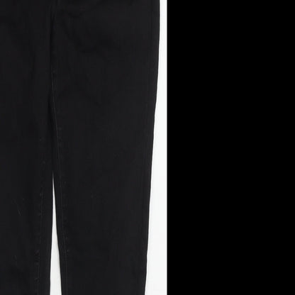 Dorothy Perkins Womens Black Cotton Skinny Jeans Size 8 L27 in Regular Zip