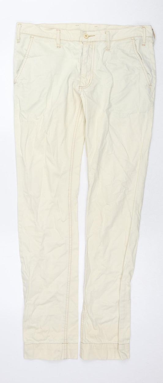 Cheap Monday Mens Ivory Cotton Straight Jeans Size 31 in L34 in Regular Zip