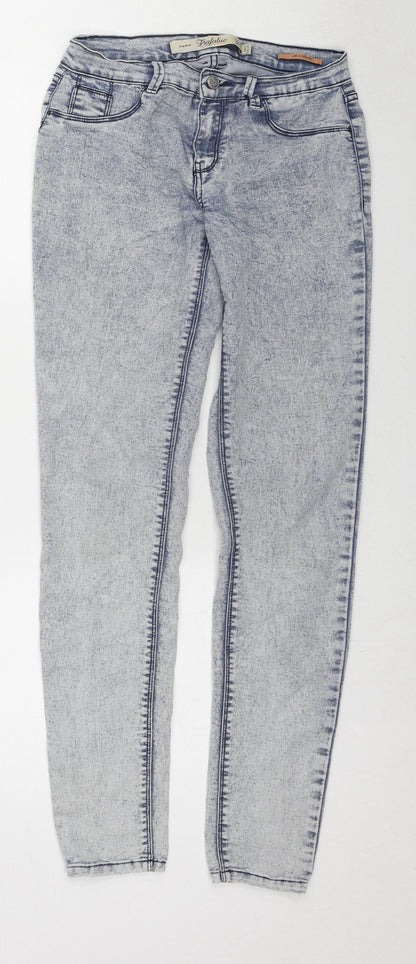 Zara Womens Blue Cotton Jegging Jeans Size 6 L29 in Regular Zip