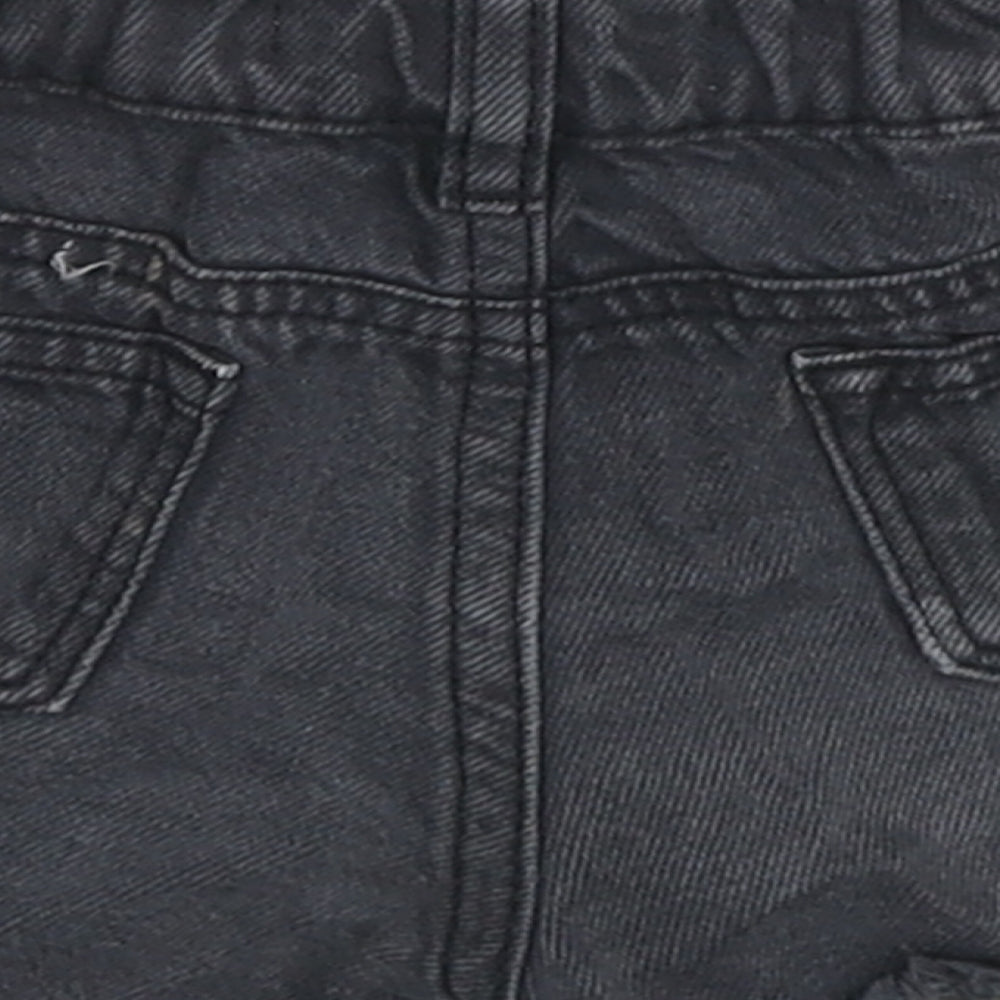 Marks and Spencer Girls Black Cotton Cut-Off Shorts Size 3-4 Years L3 in Regular Buckle