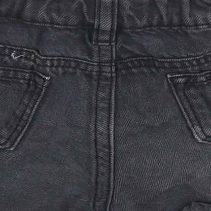 Marks and Spencer Girls Black Cotton Cut-Off Shorts Size 3-4 Years L3 in Regular Buckle