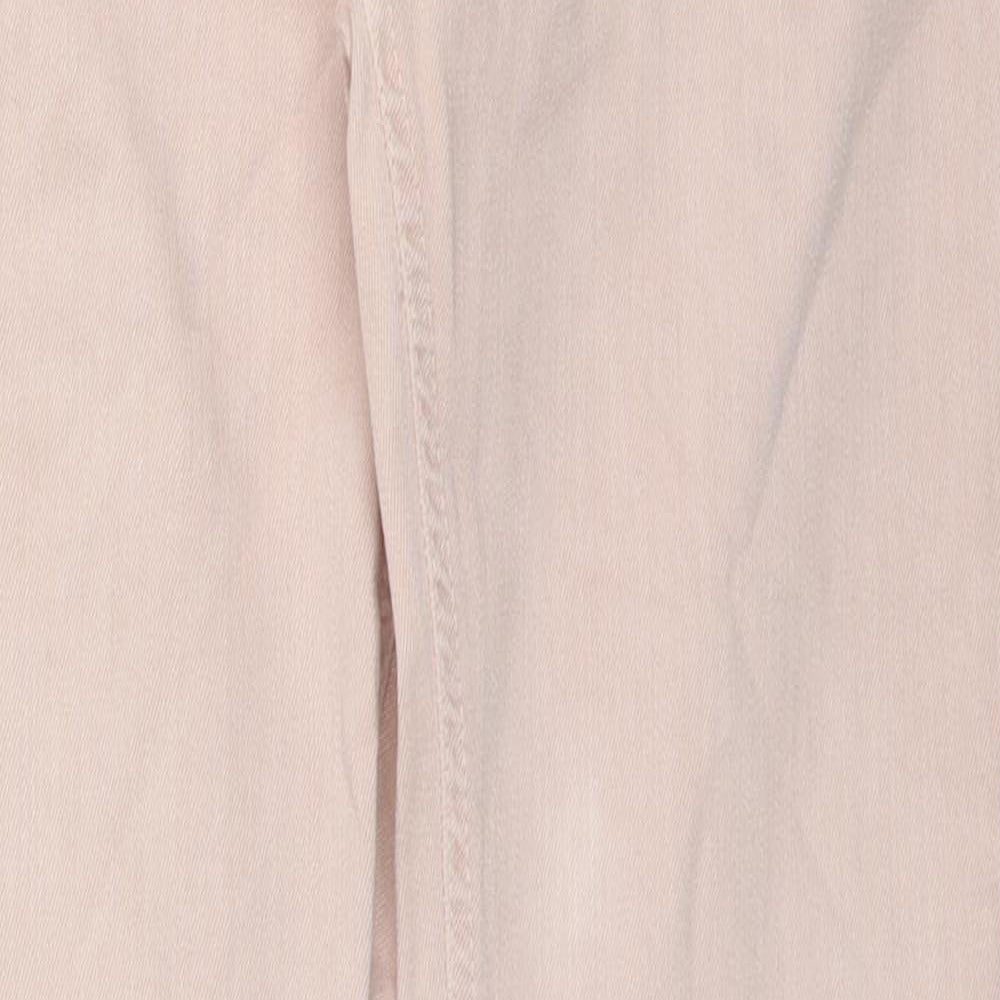 Zara Womens Beige Cotton Straight Jeans Size 12 L27 in Regular Zip