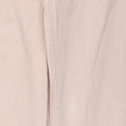 Zara Womens Beige Cotton Straight Jeans Size 12 L27 in Regular Zip