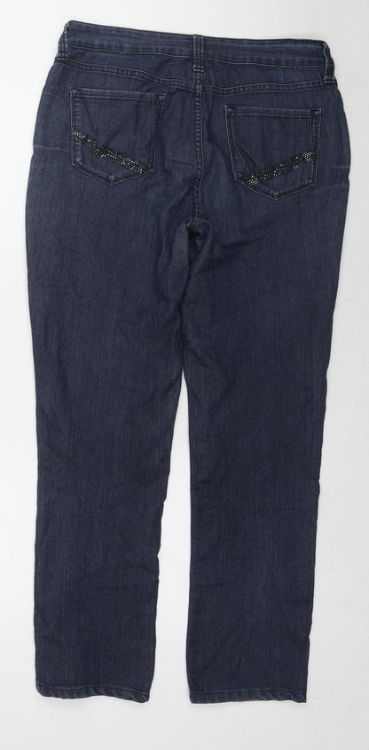 Womens UK Size 10 NYDJ Regular Fit Straight Blue Jeans