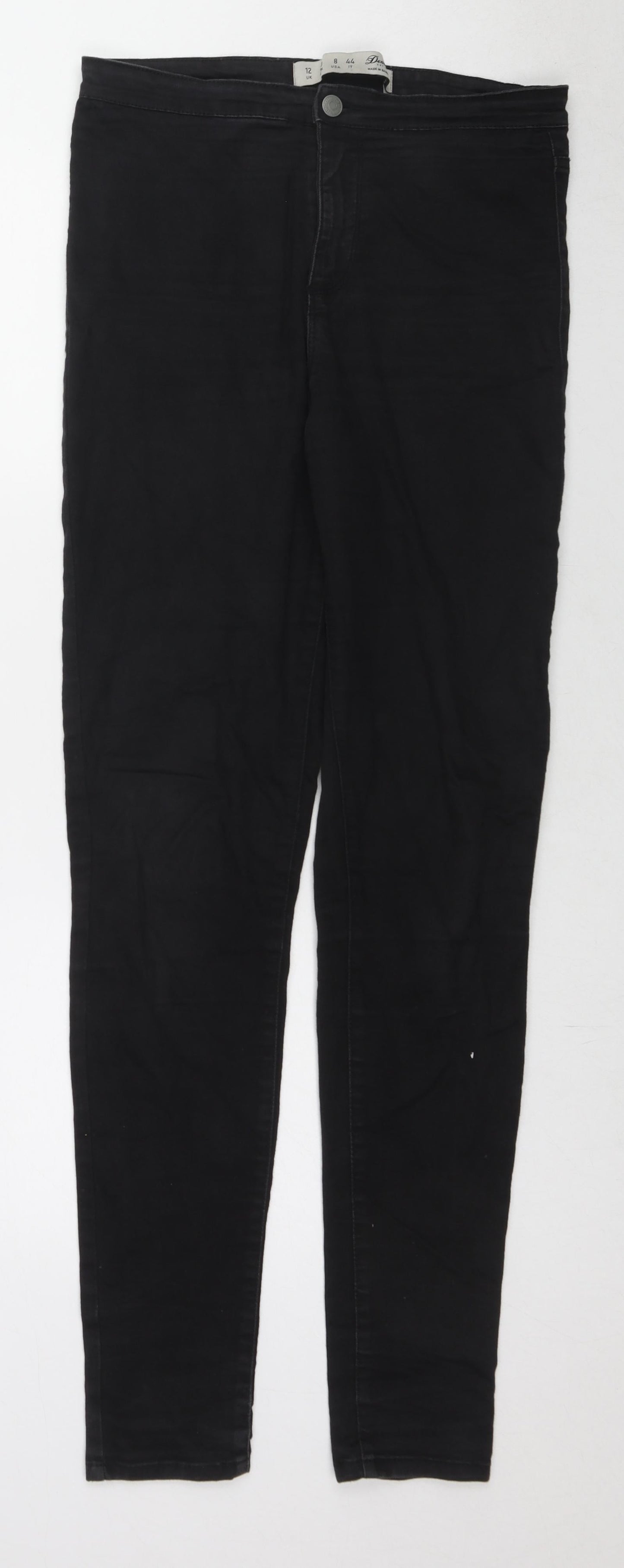 Denim & Co. Womens Black Cotton Skinny Jeans Size 12 L31 in Regular Zip