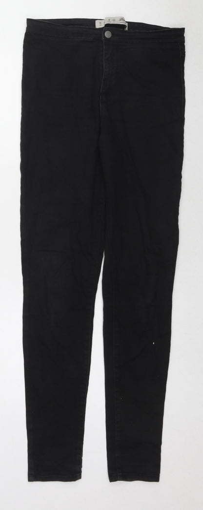 Denim & Co. Womens Black Cotton Skinny Jeans Size 12 L31 in Regular Zip