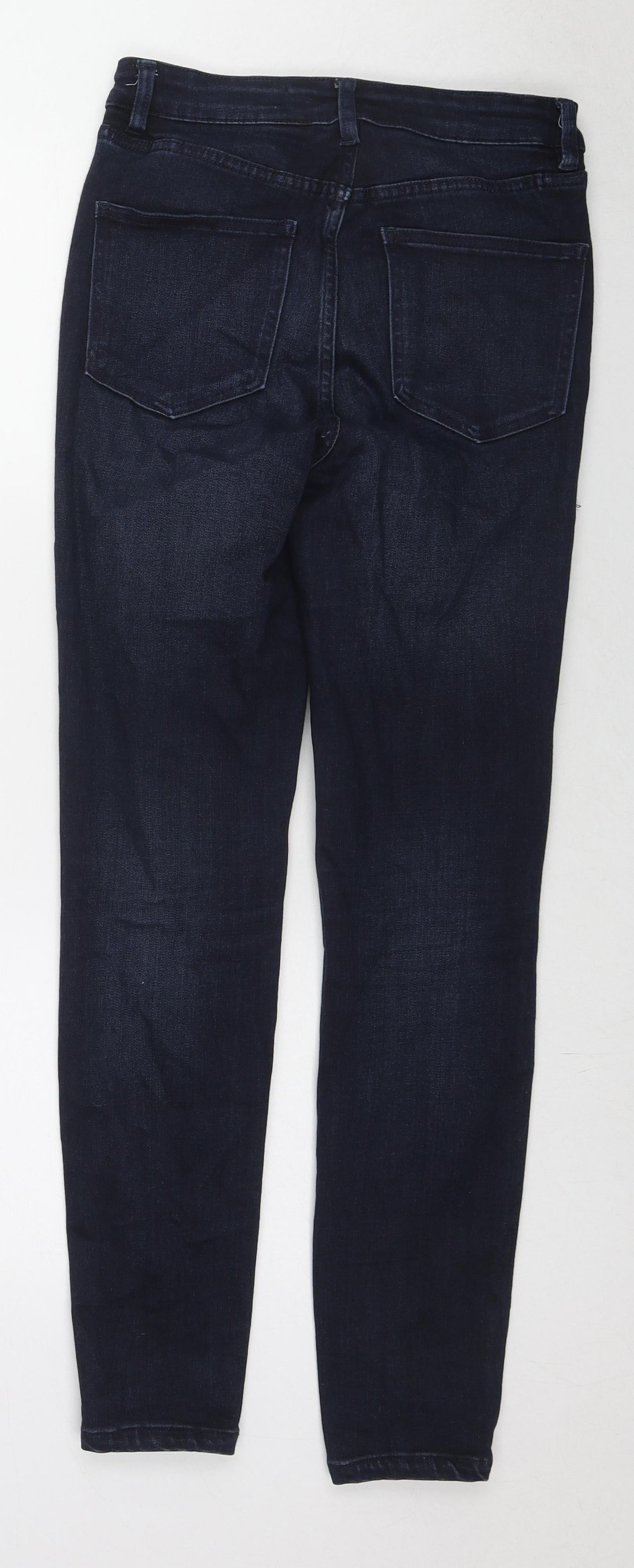 NEXT Womens Blue Cotton Skinny Jeans Size 8 L28 in Regular Zip