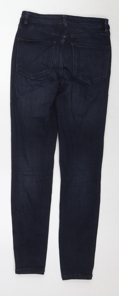 NEXT Womens Blue Cotton Skinny Jeans Size 8 L28 in Regular Zip