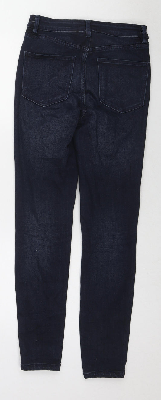 NEXT Womens Blue Cotton Skinny Jeans Size 8 L28 in Regular Zip