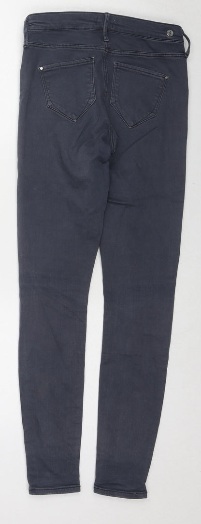 River Island Womens Blue Cotton Skinny Jeans Size 8 L28 in Regular Zip
