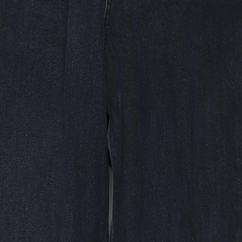 Marks and Spencer Womens Blue Cotton Tapered Jeans Size 10 L26 in Regular Zip