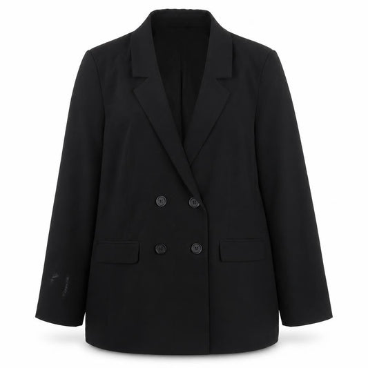 Front view of French Connection women’s black polyester jacket blazer, size UK 16