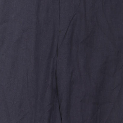 Hackett London Mens Blue Polyester Trousers Size 32 in L28 in Regular Zip
