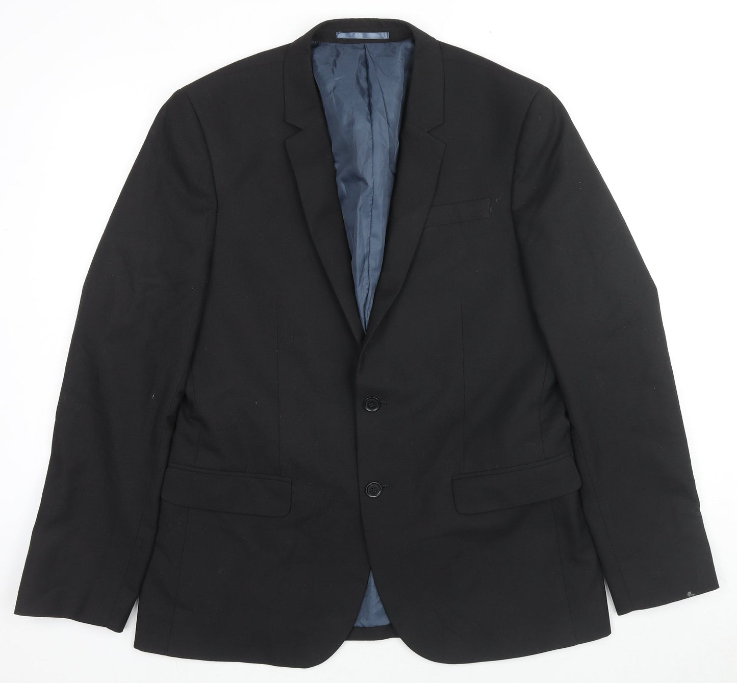 Mens UK Size 42 River Island Regular Black Suit Jacket