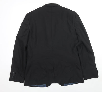 Mens UK Size 42 River Island Regular Black Suit Jacket