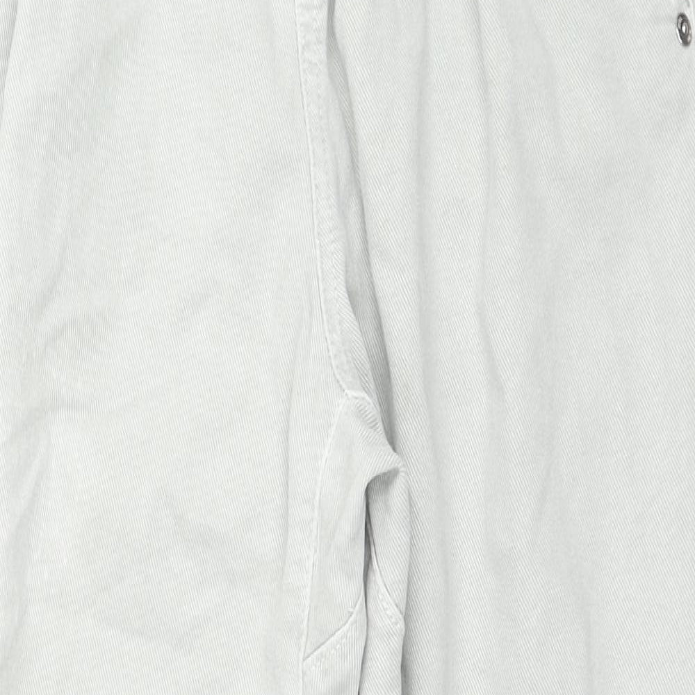 Zara Womens Grey Cotton Tapered Jeans Size 8 L25 in Regular Zip