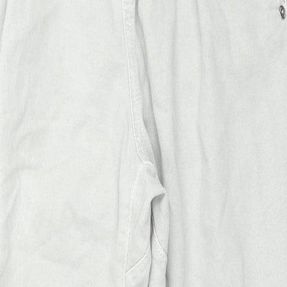 Zara Womens Grey Cotton Tapered Jeans Size 8 L25 in Regular Zip