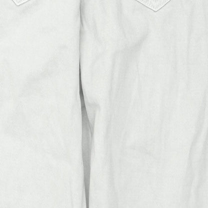 Zara Womens Grey Cotton Tapered Jeans Size 8 L25 in Regular Zip