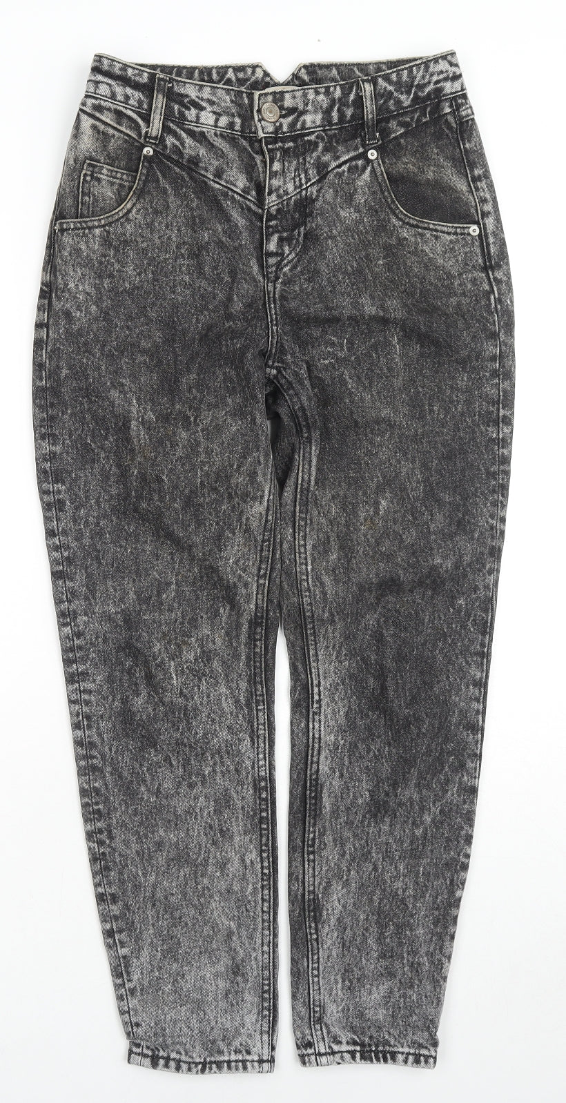 River Island Womens Grey Cotton Tapered Jeans Size 8 L27 in Regular Zip