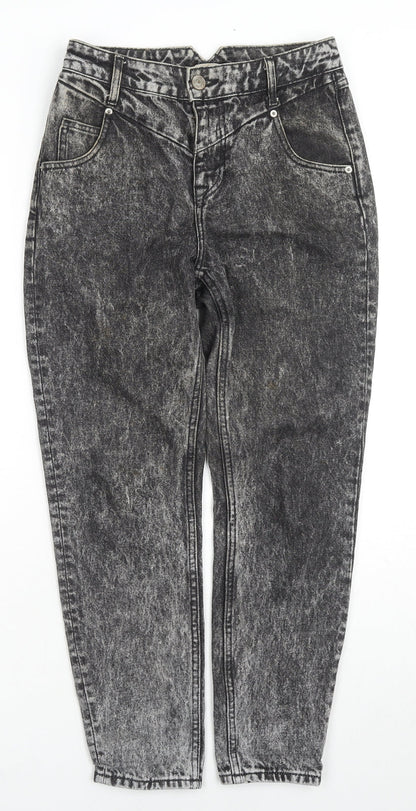 River Island Womens Grey Cotton Tapered Jeans Size 8 L27 in Regular Zip