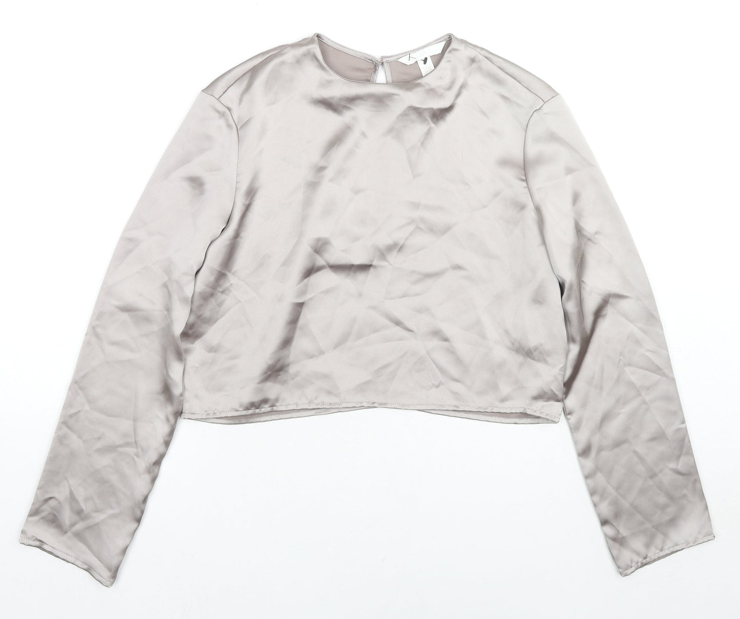 Womens UK Size XS H&M Beige Basic Blouse