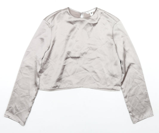 Womens UK Size XS H&M Beige Basic Blouse