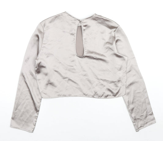 Womens UK Size XS H&M Beige Basic Blouse