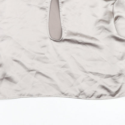 Womens UK Size XS H&M Beige Basic Blouse