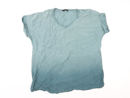 Womens UK Size M Viz-A-Viz Blue Basic Blouse