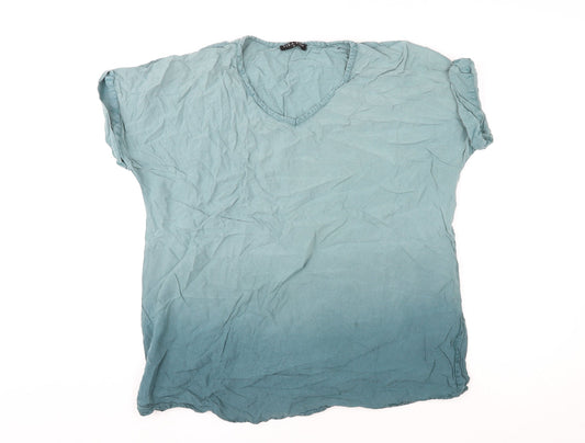 Womens UK Size M Viz-A-Viz Blue Basic Blouse