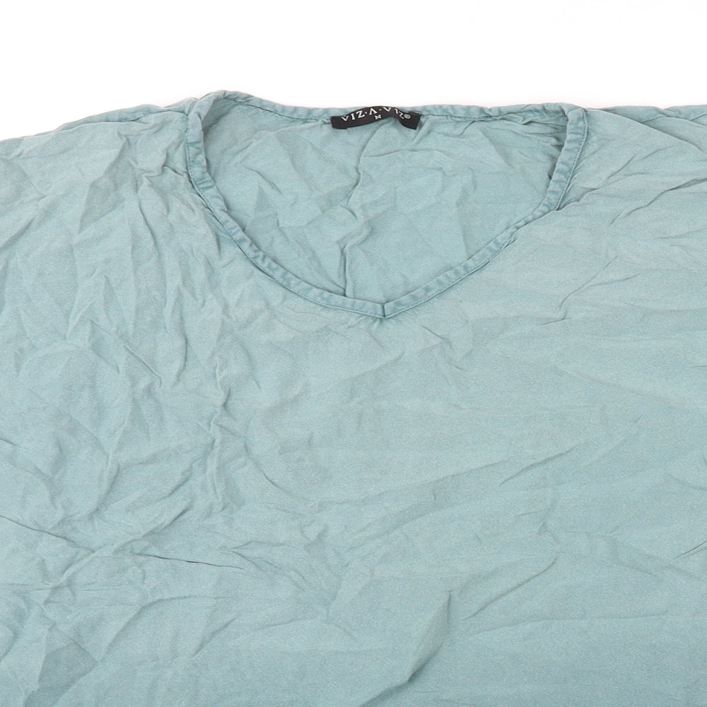 Womens UK Size M Viz-A-Viz Blue Basic Blouse