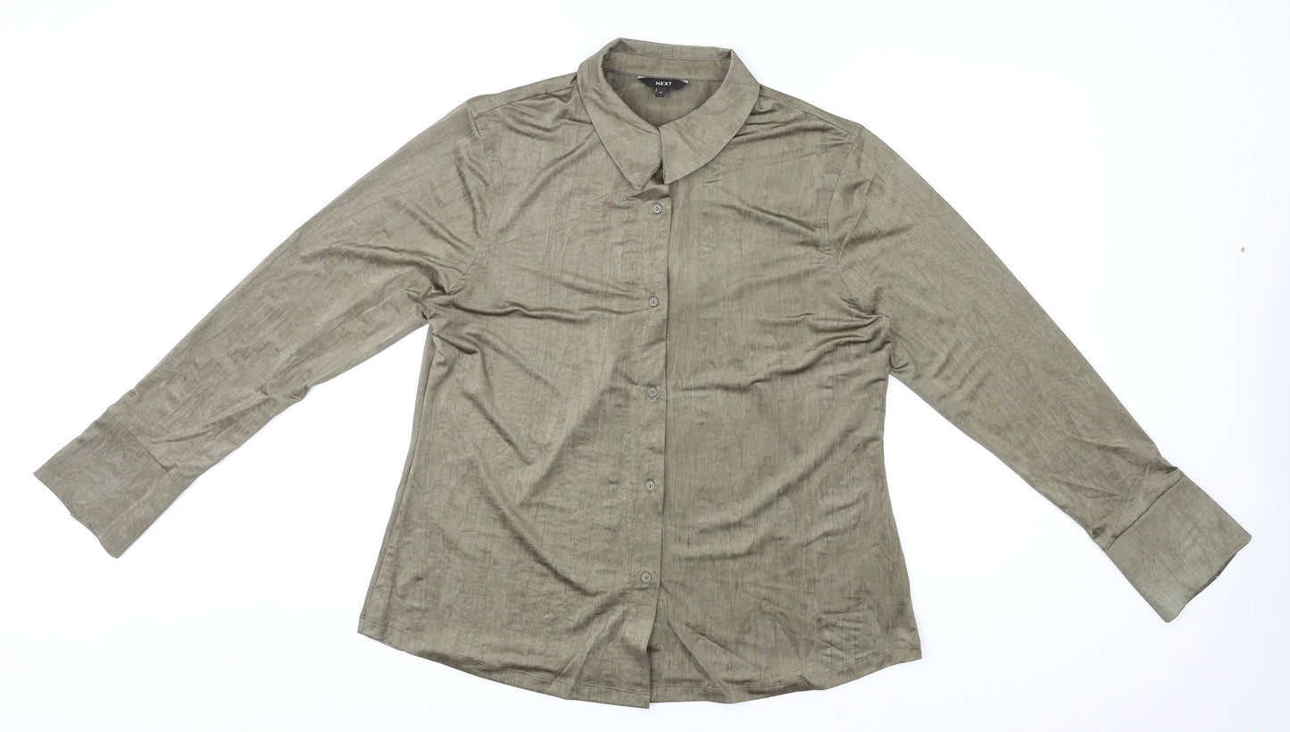Womens UK Size 18 NEXT Brown Basic Button-Up