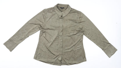 Womens UK Size 18 NEXT Brown Basic Button-Up