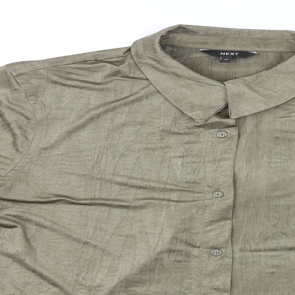 Womens UK Size 18 NEXT Brown Basic Button-Up