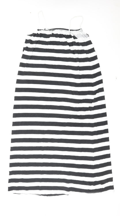 Only Womens Multicoloured Striped Cotton Slip Dress Size 2XL Square Neck Pullover