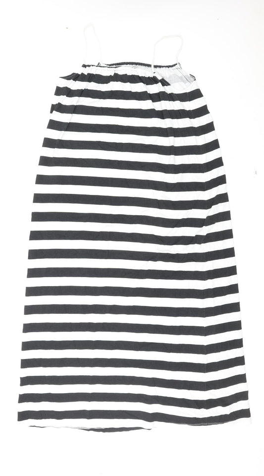 Only Womens Multicoloured Striped Cotton Slip Dress Size 2XL Square Neck Pullover